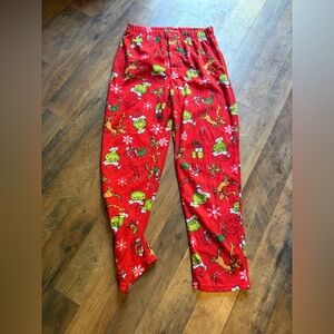 Festive Red Mens Grinch Pajamas size Medium 32/34